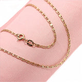 14K Rose Geometric Chain Necklace Men's Women's Wedding Jewelry