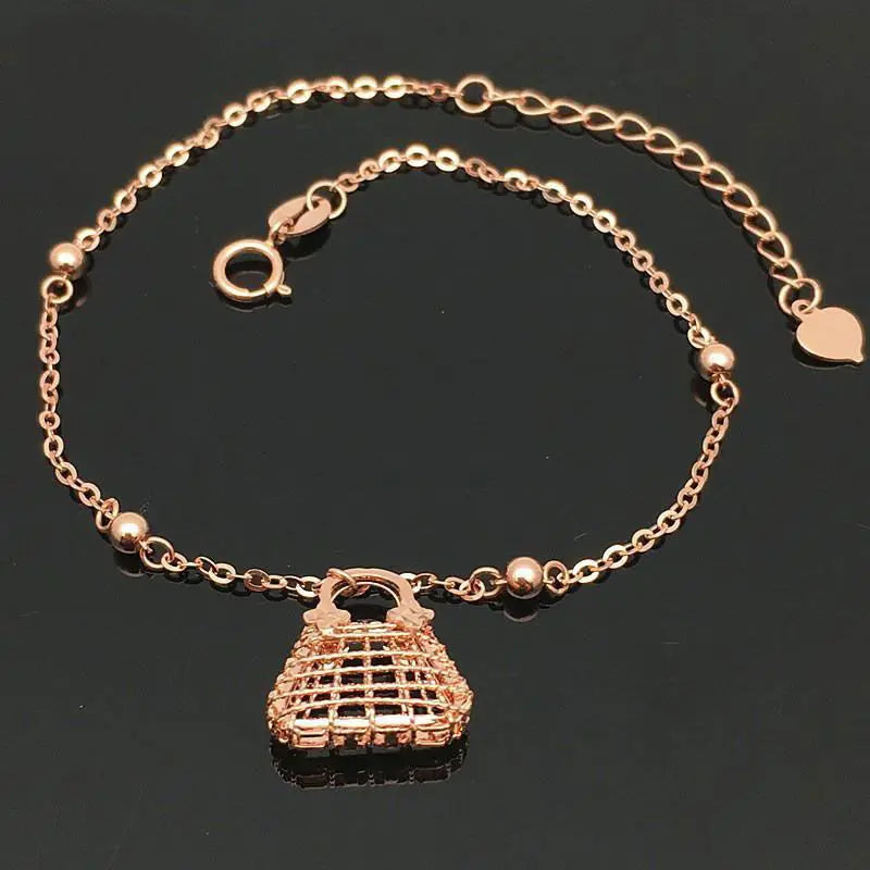 14K Rose Geometric Bracelet for Women - Classic Cutout Jewelry