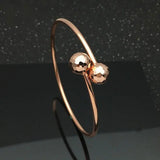 Purple Rose Geometric Beads Bracelet 14K Rose Plated