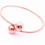 Purple Rose Geometric Beads Bracelet 14K Rose Plated