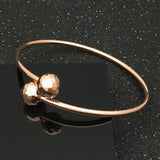 Rose Geometric Beads Bracelet 14K Purple Plated Women Glamour Jewelry