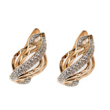 Purple 14K Rose Geometric Crystal Earrings for Women