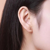 Purple 14K Rose Geometric Earrings for Women