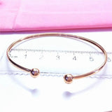 Purple 14K Rose Bead Bracelet Glossy Charm Wedding Women Jewelry