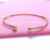 Purple 14K Rose Bead Bracelet Glossy Charm Wedding Women Jewelry