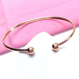 Purple 14K Rose Bead Bracelet Glossy Charm Wedding Women Jewelry