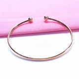 Purple 14K Rose Bead Bracelet Glossy Charm Wedding Women Jewelry