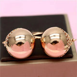Rose Gold Plated Round Bead Earrings for Women Classic Glamour Party Jewelry