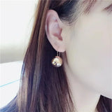 Purple Plated 14K Rose Bead Earrings for Women Classic Glamour