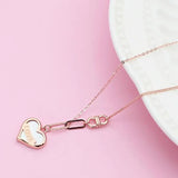 14K Rose Gold Heart LOVE Necklace