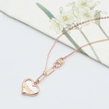 14K Rose Gold Heart LOVE Necklace