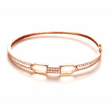 Purple Plated 14K Rose Crystal Bracelet Women Wedding Jewelry