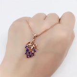 14K Rose Gold Amethyst Grape Pendant Necklace