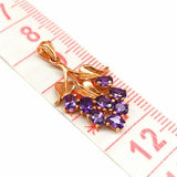 14K Rose Gold Plated Amethyst Grape Pendant Necklace