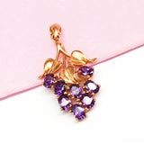14K Rose Gold Amethyst Grape Pendant Necklace