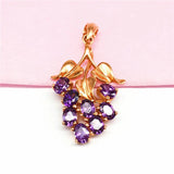 14K Rose Gold Plated Amethyst Grape Pendant Necklace