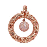 Purple Crystal Geometric Pendant Necklace 14K Rose Plated
