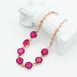 14K Rose Gold Oval Ruby Bracelet for Women