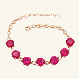 14K Rose Gold Oval Ruby Bracelet for Women