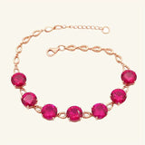 14K Rose Gold Oval Ruby Bracelet for Women