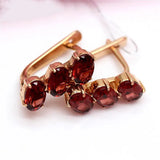 Rose Gold Gemstone Earrings for Women Party Jewelry