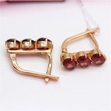 Rose Gold Gemstone Earrings for Women Party Jewelry