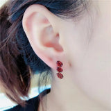 Rose Gold Gemstone Earrings for Women Party Jewelry