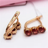 Rose Gold Gemstone Earrings for Women Party Jewelry