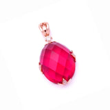 14K Rose Gold Ruby Pendant Necklace for Women
