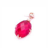 14K Rose Gold Ruby Pendant Necklace for Women