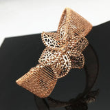 14K Rose Line Flower Bracelet Charm Wedding Jewelry