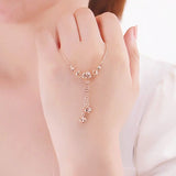 Purple Plated 14K Rose Bead Tassel Necklace Pendant