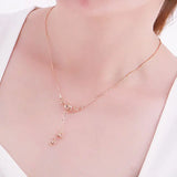 Purple Plated 14K Rose Bead Tassel Necklace Pendant