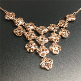 Purple Plated 14K Rose Flower Necklace Fine Jewelry