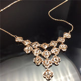 Purple Plated 14K Rose Flower Necklace Fine Jewelry