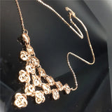Purple Plated 14K Rose Flower Necklace Fine Jewelry