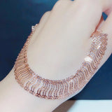 14K Rose Hollow Bracelet Women Charm Wedding Jewelry