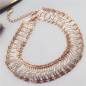 14K Rose Hollow Bracelet Women Charm Wedding Jewelry