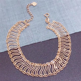 14K Rose Hollow Bracelet Women Charm Wedding Jewelry