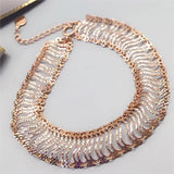 14K Rose Hollow Bracelet Women Charm Wedding Jewelry