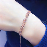 14K Rose Openwork Flower Bracelet for Women
