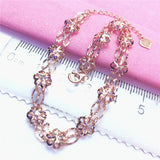 14K Rose Flower Bracelet for Women