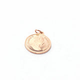 14K Rose Round Charm Necklace for Women