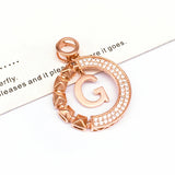14K Rose Gold Purple Crystal Necklace G Pendant Wedding Jewelry