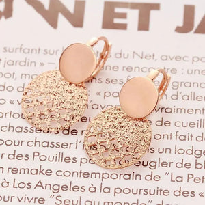 14K Rose Gold Openwork Earrings for Women