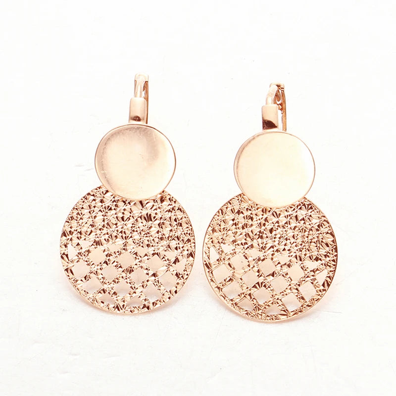 14K Rose Gold Openwork Earrings for Women