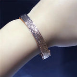 Purple 14K Rose Shining Charm Bracelet Wedding Engagement Women Accessories