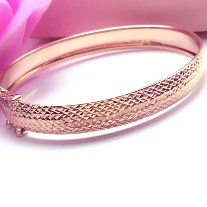 Purple 14K Rose Shining Charm Bracelet Wedding Engagement Women Accessories