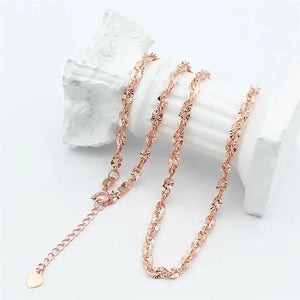 14K Rose Flower Charm Necklace for Women