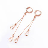 Purple Plated 14K Rose Gourd Tassel Earrings for Women